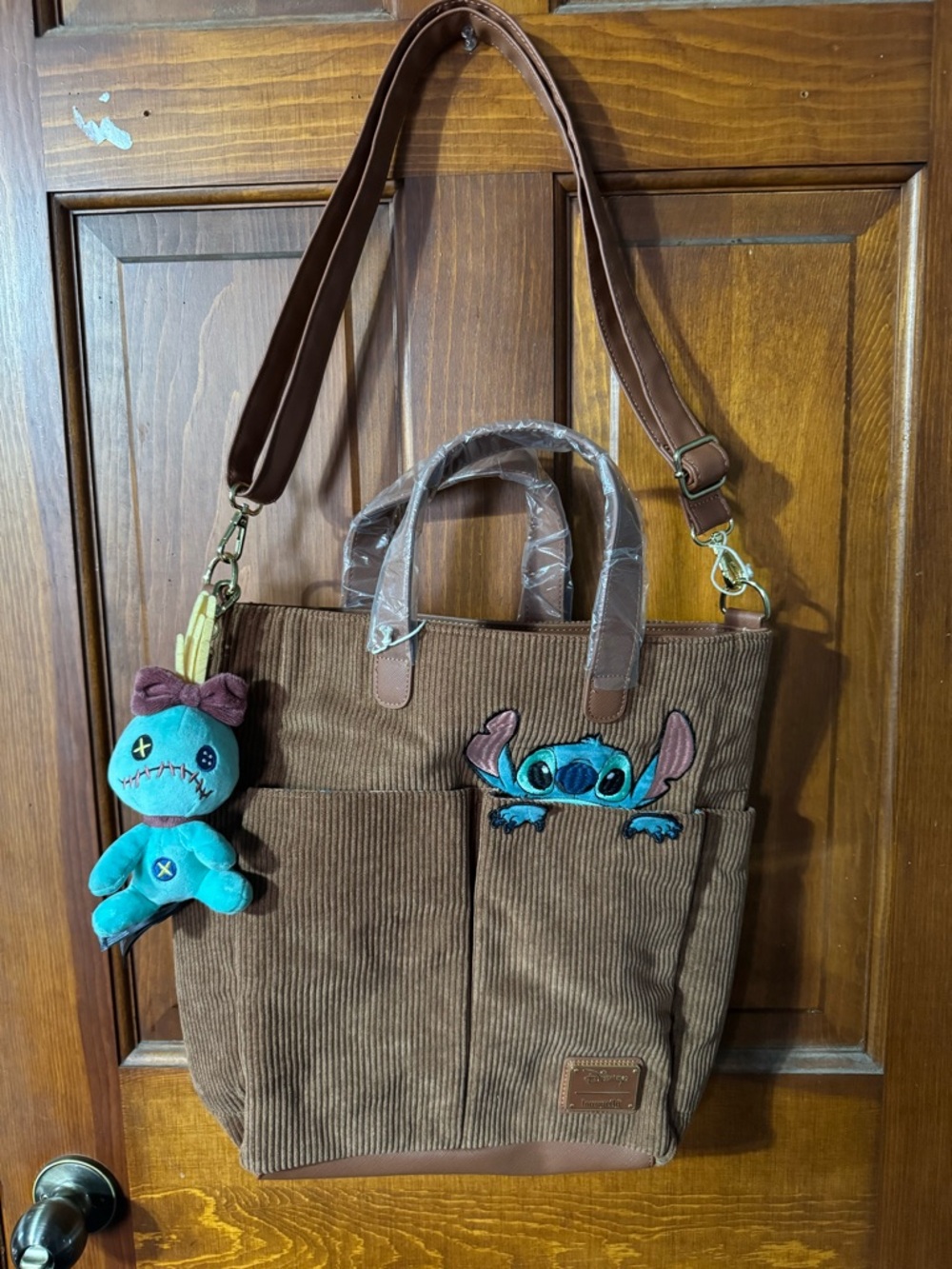 Loungefly Brown Corduroy Stitch Tote